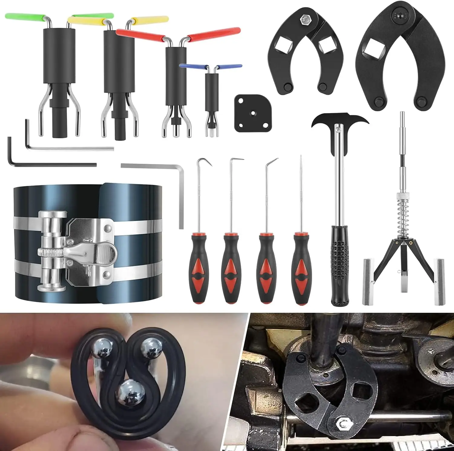 

Hydraulic Cylinder Repair Tool kit For skid steers, loaders, backhoes Include gland wrench U-seal installer tools Seal puller