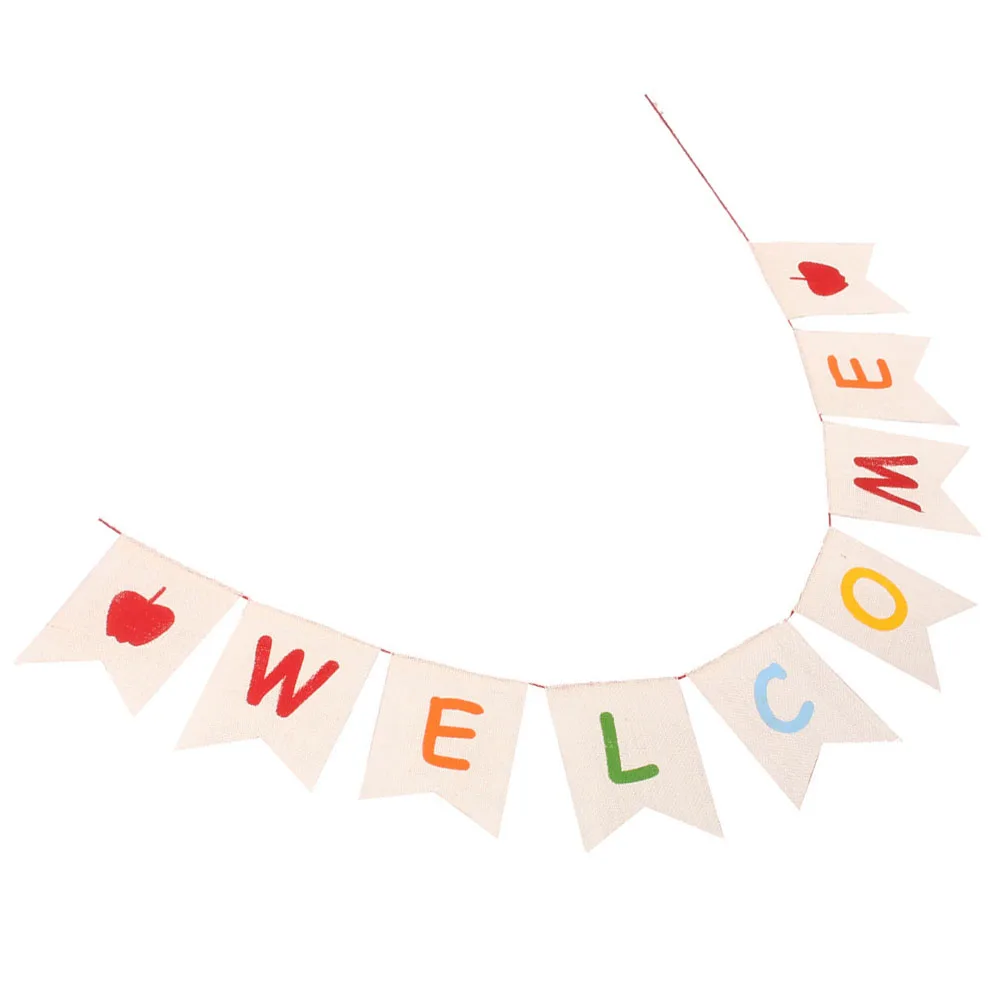 

Welcome Flags Banner Decorations Back to school Party Supplies Classroom Walls Doors Teaching Tools Lightweight Compact Size