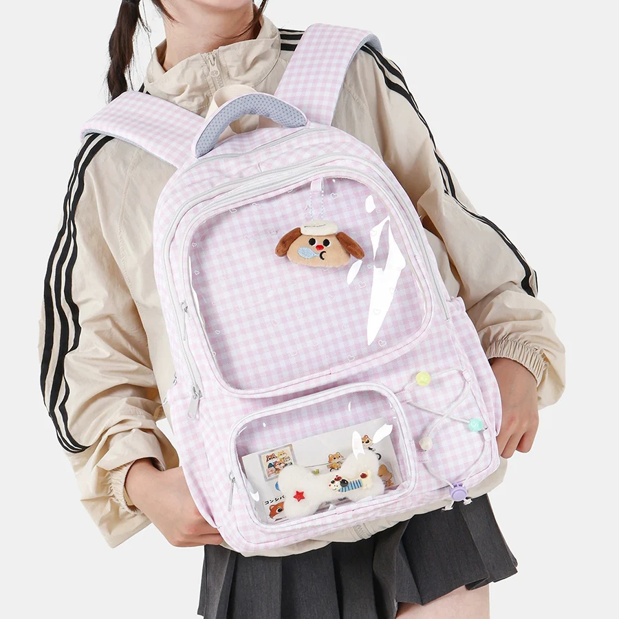 Japanese Kawaii Itabag Women New 2026 Transparent Backpack Women Large Capacity Ita Backpack School Bags for College Student JK