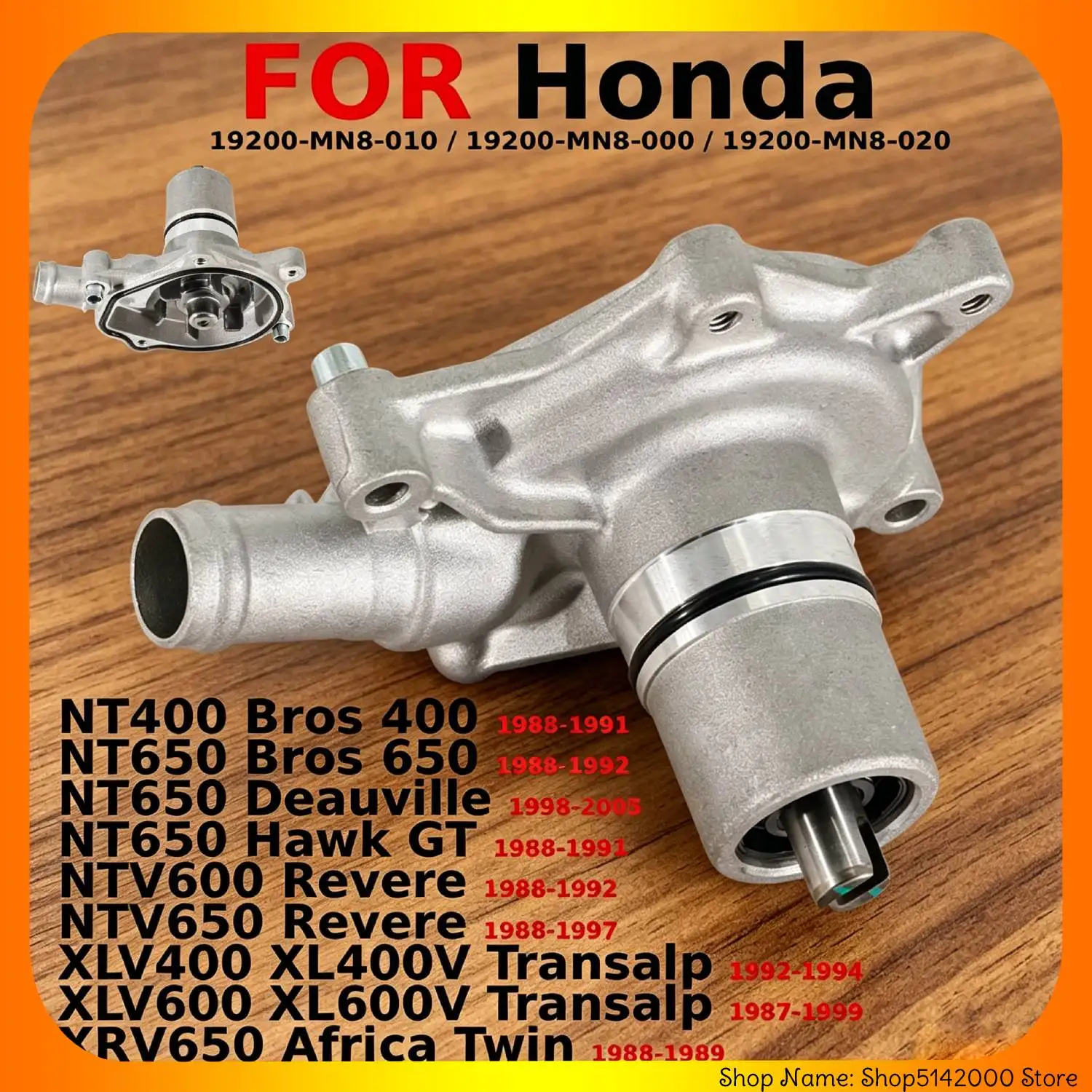 

Motorcycle Water Pump For Honda NT400 NT650 Bros Deauville Hawk GT NTV600 NTV650 Revere XL400V XL600V Transalp XRV650 Africa