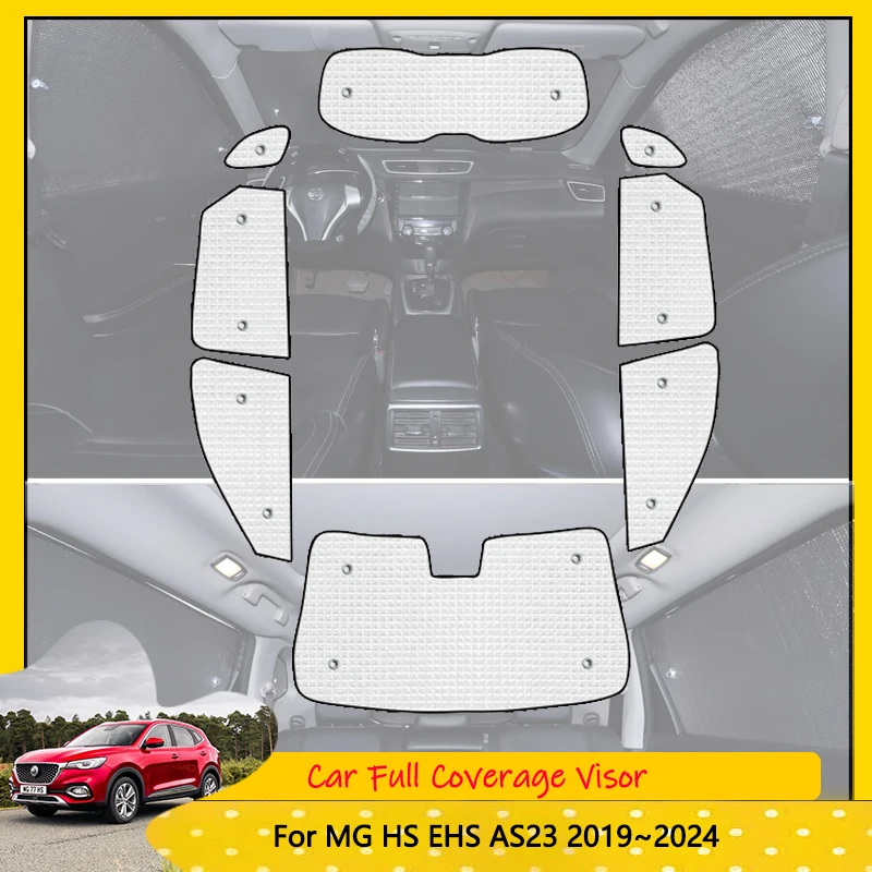 

For MG HS EHS AS23 2019~2024 Car Full Coverage Sunshades Accessories 2019 2020 Windshield Foldable Reflective Cover Sun Visor