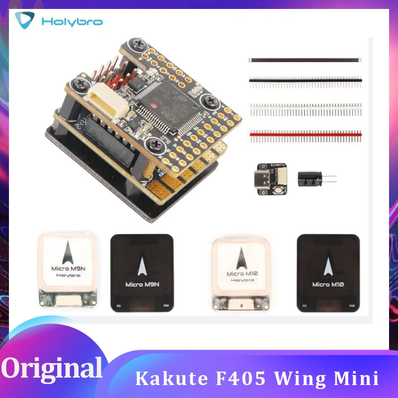 

Полетный контроллер Holybro Kakute F405 Wing Mini с IMU ICM-42688-P и микрофоном, GPS M9N/M10N, поддержка INAV, Ardupilot, Betaflight для радиоуправляемых моделей