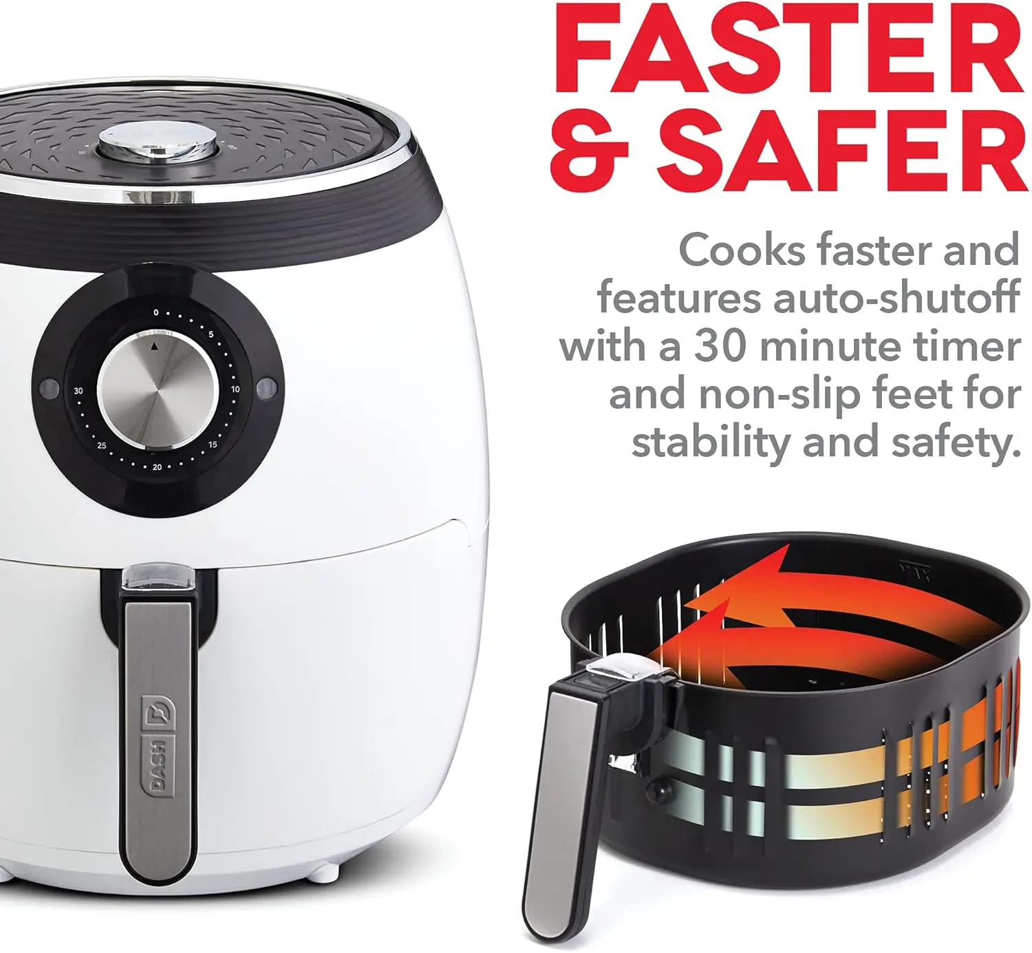 디럭스 전기 에어프라이어 + 온도 조절 기능이 있는 오븐 쿠커, 달라붙지 않는 튀김 바구니, 레시피 가이드 + 자동 차단 기능, 17