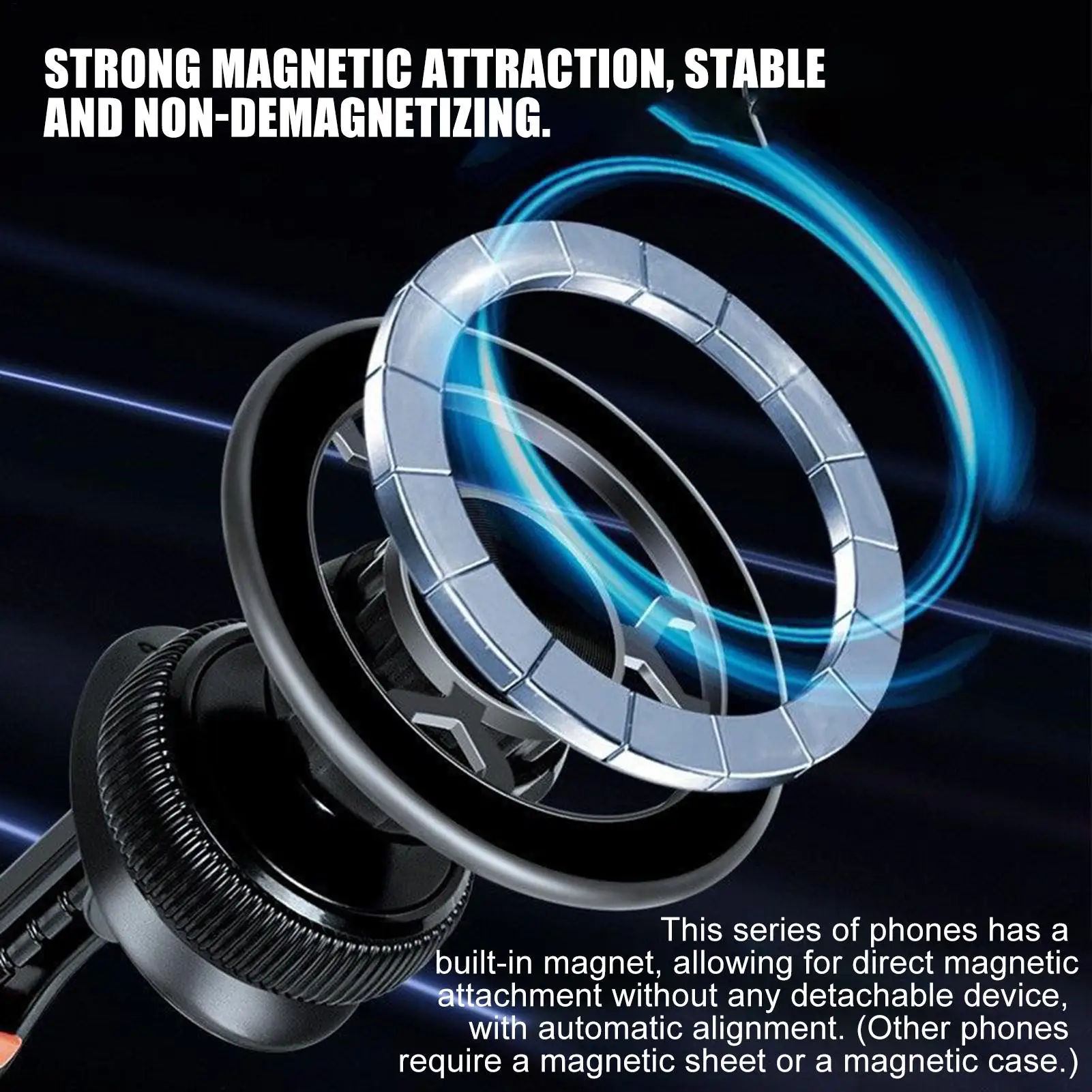 

Magnetic Vacuum Car Phone Vent Mount, Multifunctional Auto Dash Holder, Traveling Sedan Desktop Gym Home Cradle