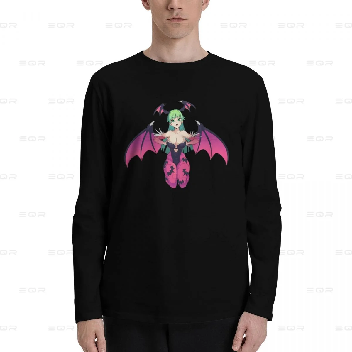 Morrigan Aensland men Cotton Digital Direct Spray printed long sleeved T-shirt,Darkstalkers fashion Unisex Tees