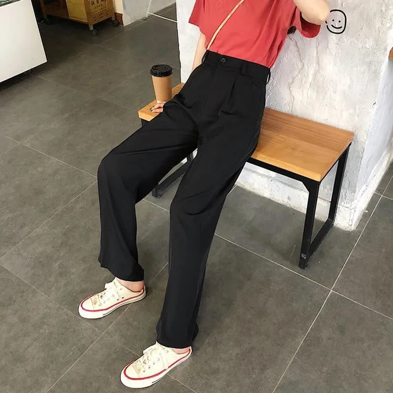 

Suit Pants Woman High Waist Pants Office Lady Harem Pants Women Trousers Black Korean Fashion High Quality JJ-015