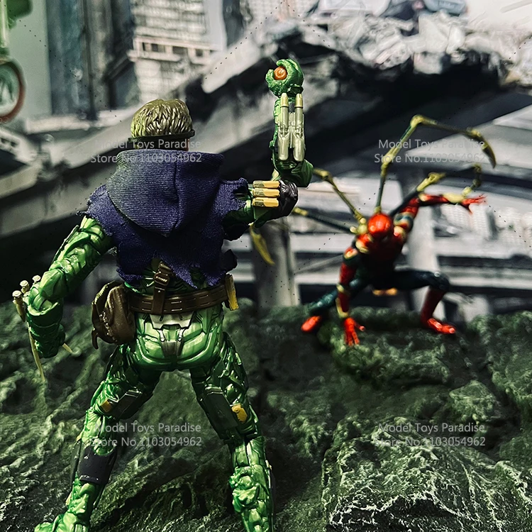 1/12 homens soldado verde goblin super herói pulôver com capuz danificado ajuste 6 polegadas ml figura de ação corpo