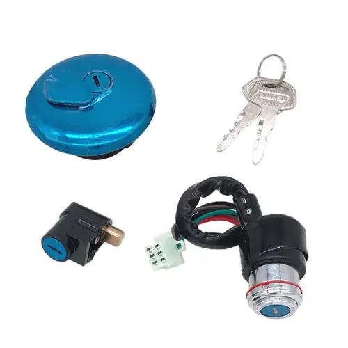 Imagen 2 del producto 1 Juego de interruptor de encendido de motocicleta, tapa de combustible, juego de llaves de bloqueo de dirección para Suzuki GN 125, accesorios de encendido de motocicleta