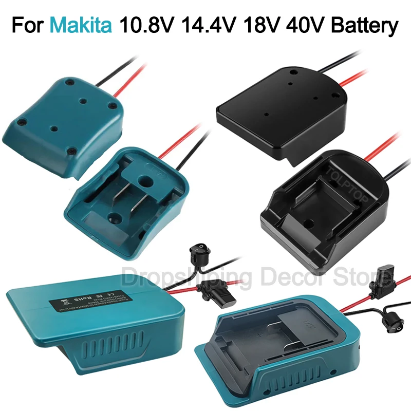 for Makita 10.8V 14.4V 18V 40V Li-ion Battery DIY Power Wheels Adapter Battery Adapter Power Connector Dock Holder 14 Awg Wires