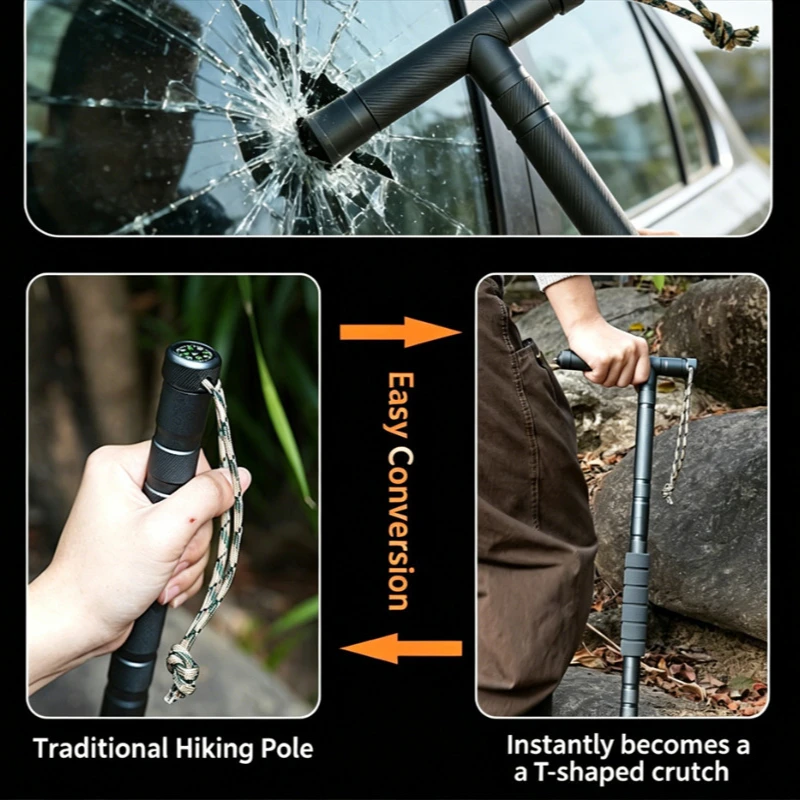 折りたたみ式トレッキングポール、Tグリップ付きハイキングスタ - Trekking Poles のレビューと価格