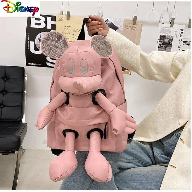 

Disney Mickey cartoon studded diamond sequin women's backpack cute, sweet, large capacity children's backpack