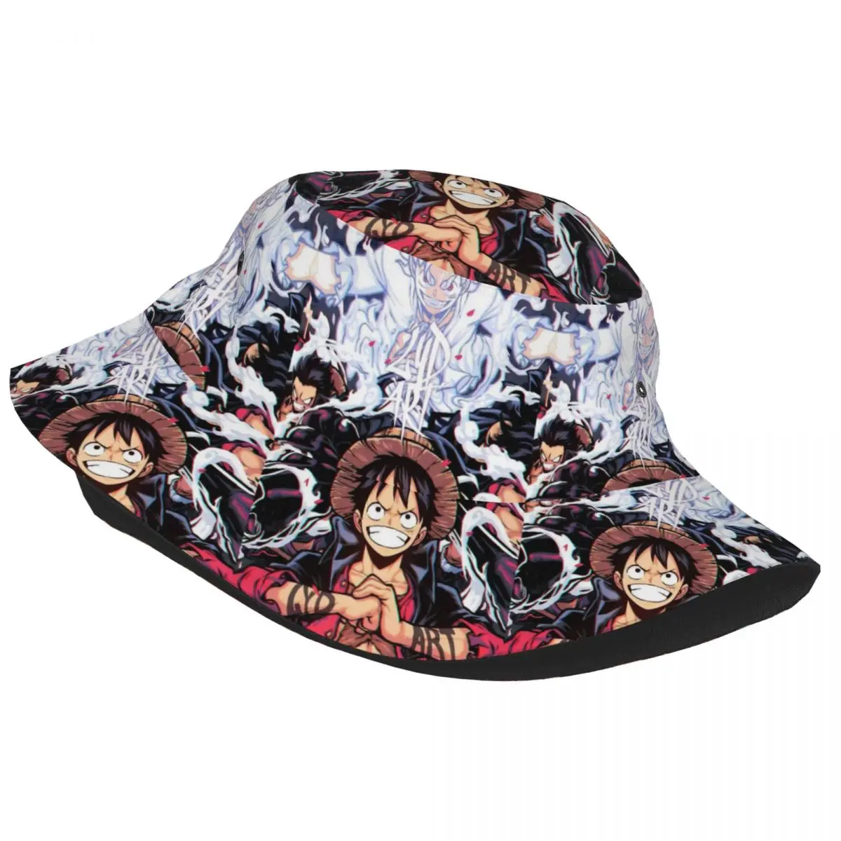 One Piece Anime Bucket Hats Women Outdoor Monkey D Luffy Fishing Fisherman Caps Summer Beach Vacation Getaway Headwear Bob