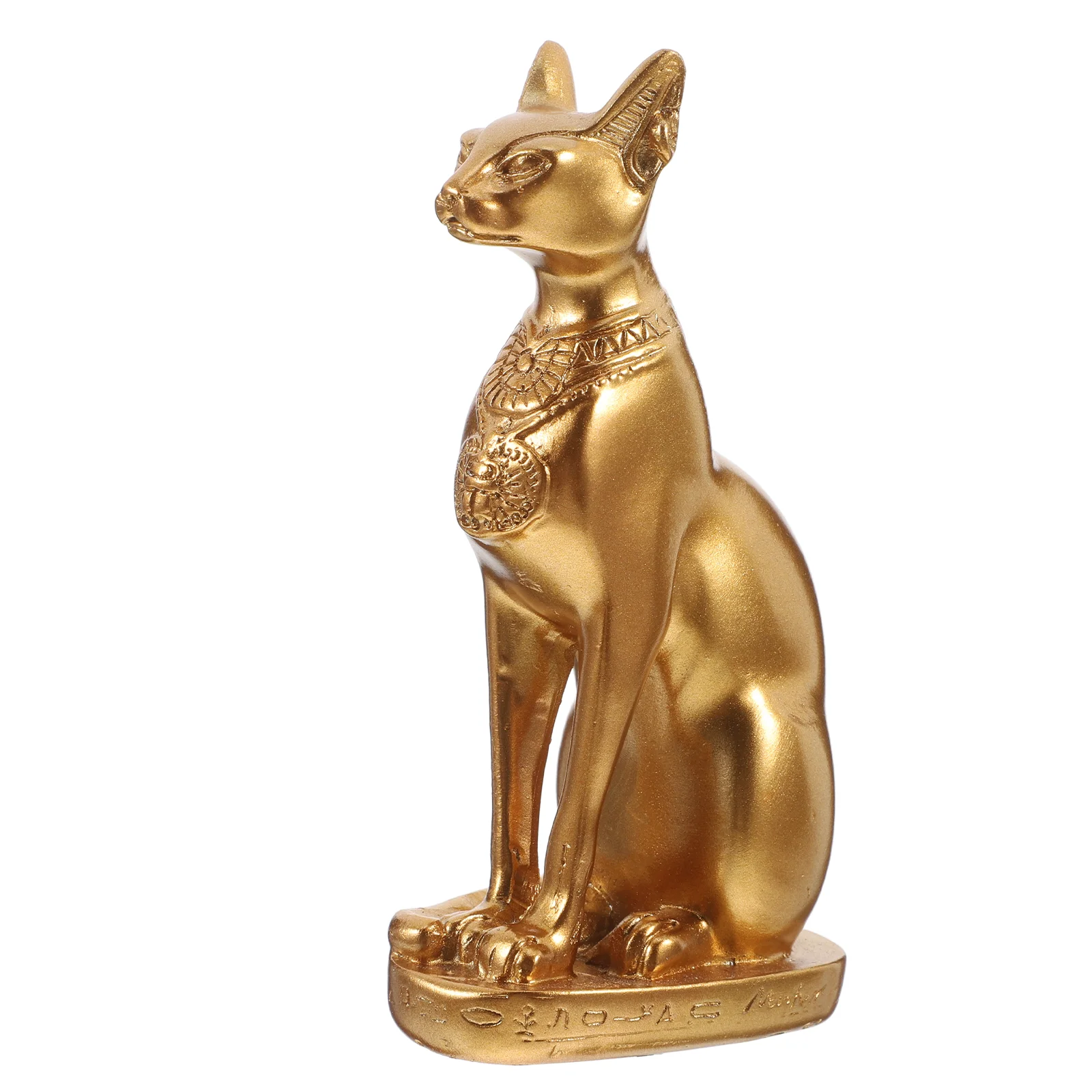 

Egyptian Cat God Gold Decor Bastet Statue Commemorate Shaped Ornament Tabletop Resin Craft Desktop Adornment Sand Goddess