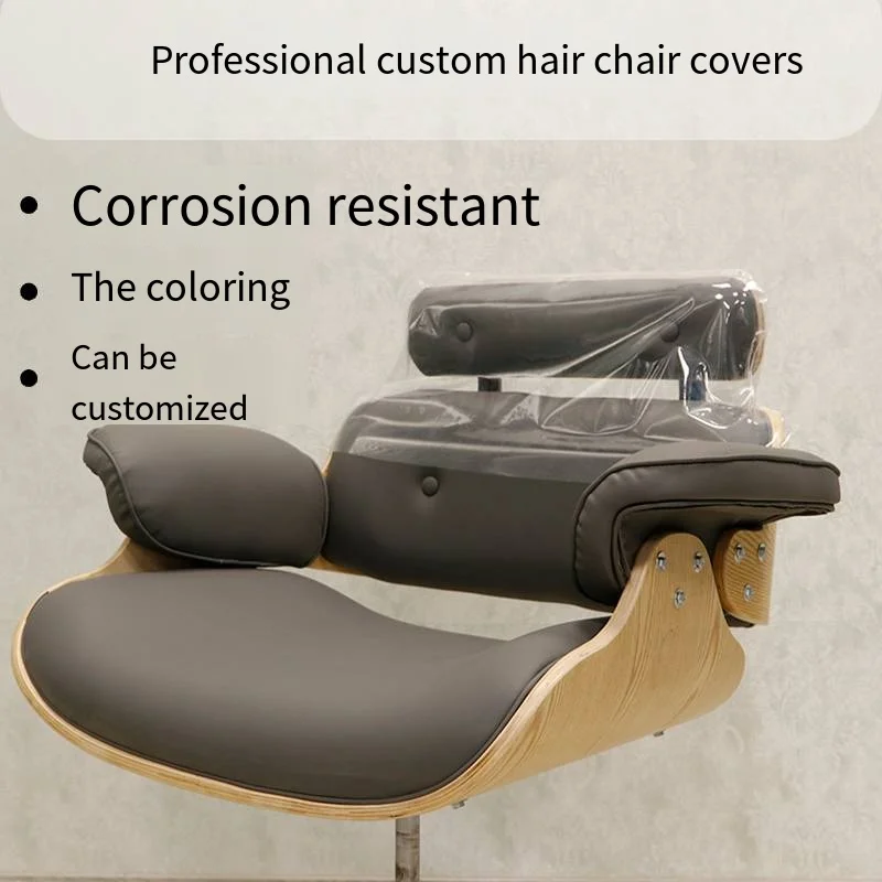 Barber chair chair cover Hair cutting chair cover transparent PVC chair cover hair salon perm dyeing protective cover