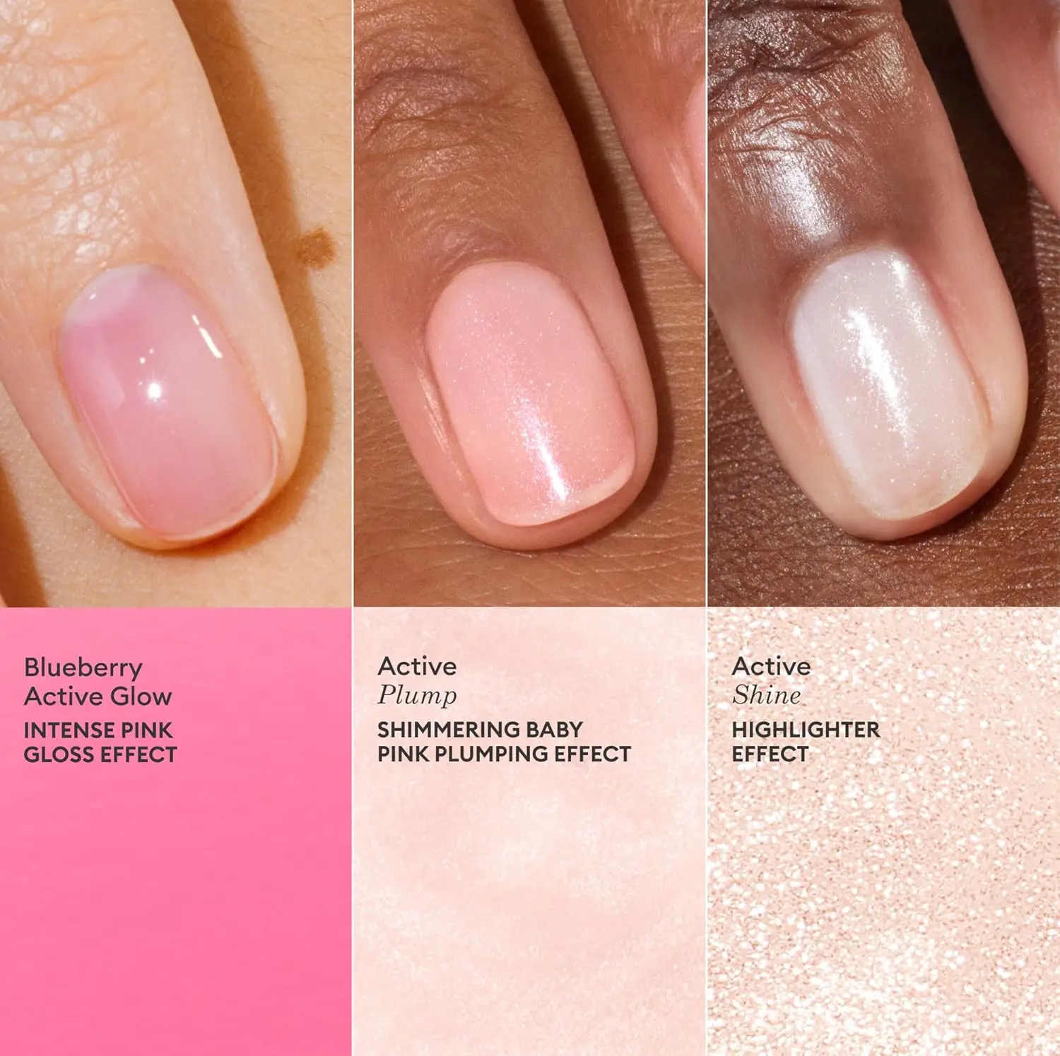 Conjunto de trio de esmalte de Natal - Tratamento de fortalecimento e crescimento com efeitos de mirtilo, brilho e gordo - presente feminino