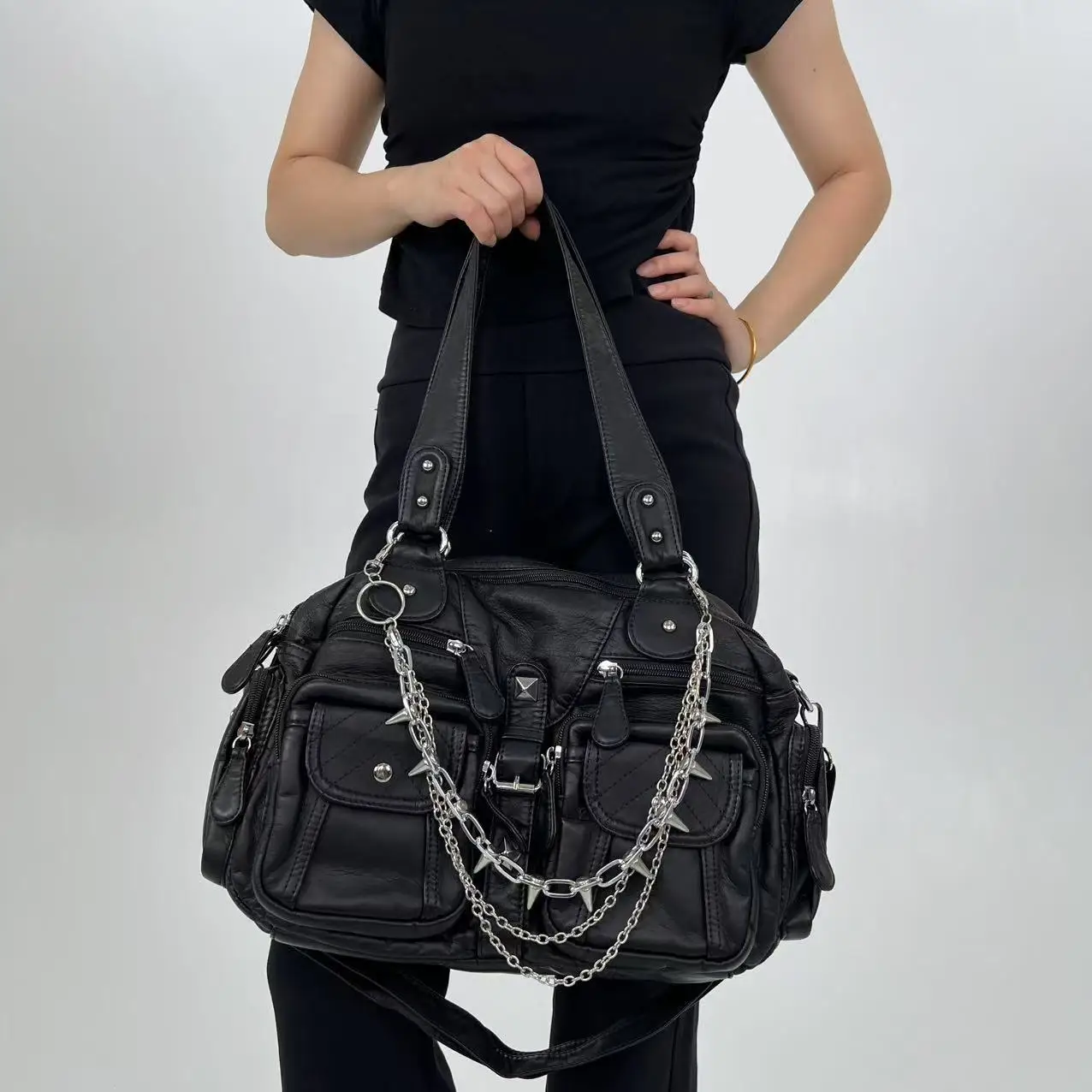 

Женская модная винтажная большая сумка Maillard Millennium, большая вместительная персонализированная сумка на плечо с несколькими карманами Y2K