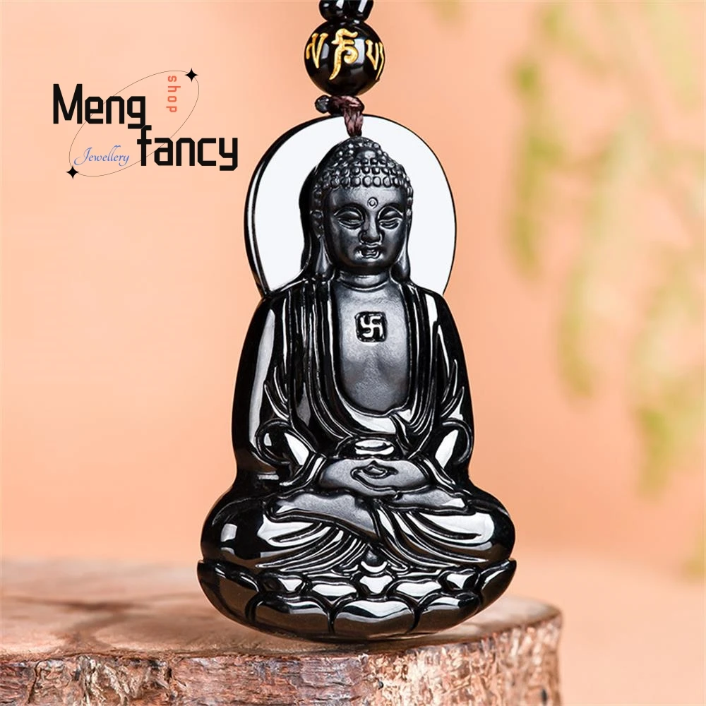 Natural Murray Jade A-goods Jadeite Amitabha Buddha Ice Jade Pendant Exquisite High-grade Fashion Luxury Jewelry Holiday Gifts