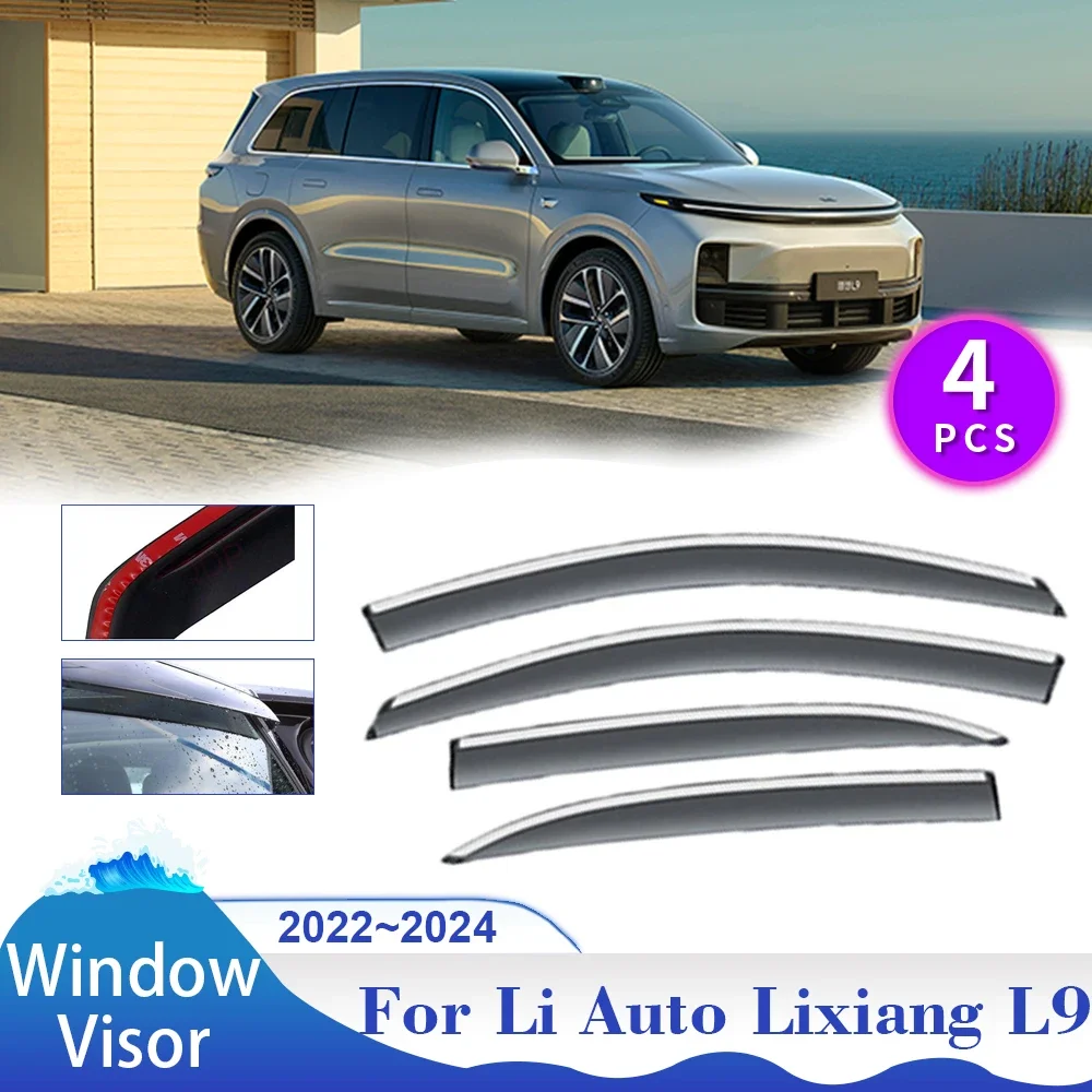 

Car Window Visor for Li Auto Lixiang L9 2022 2023 2024 Side Vent Smoke Cover Sun Rain Guard Deflector Awnings Shelter Accessorie