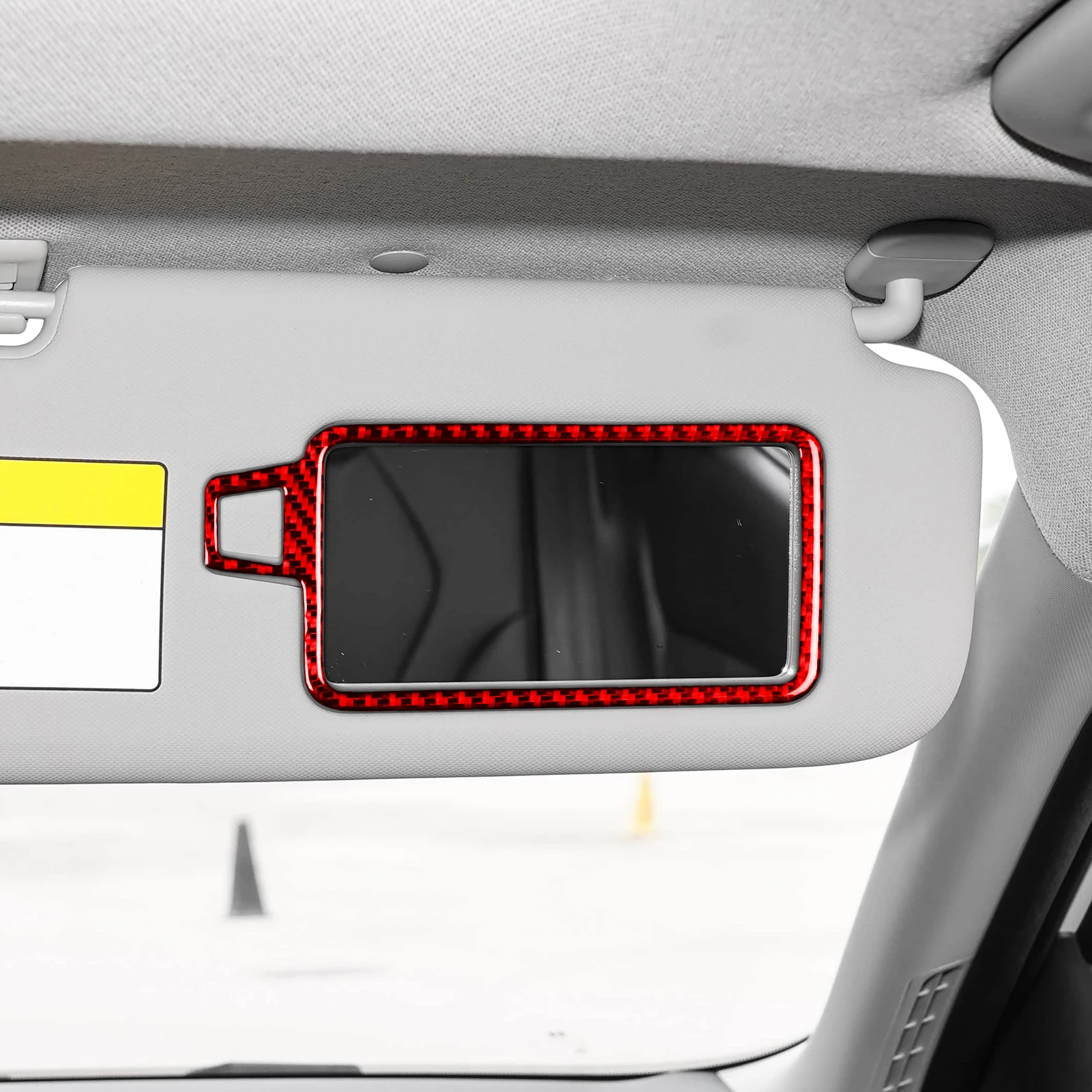For Hyundai Elantra CN7 i30 Sedan CN7 N 2021-2026 Carbon Fiber Sun Shade Visor Cosmetic Mirror Decor Frame Car Interior Stickers