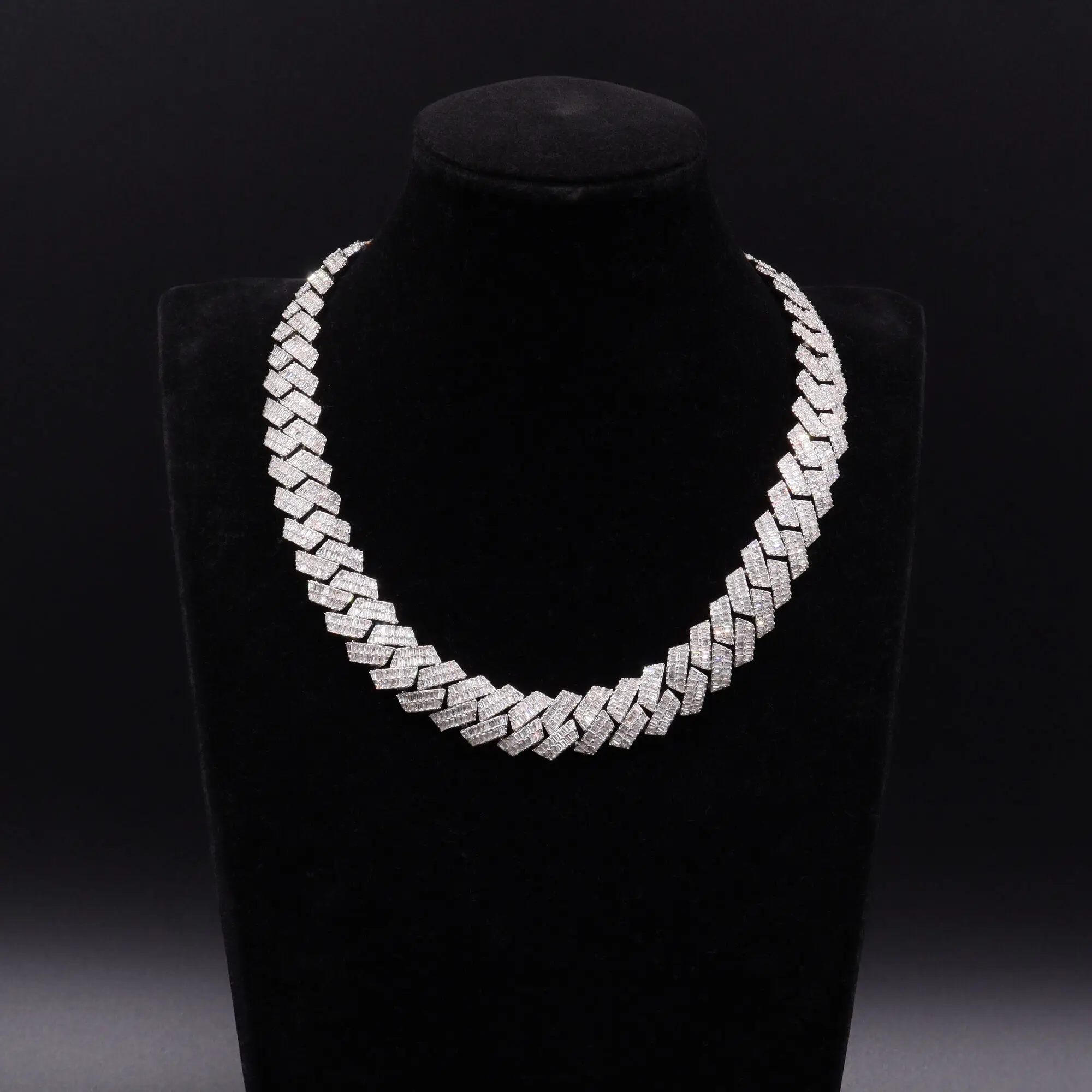 Pure 925 Silver Jewelry Fine Jewelry Necklaces 16mm Hot Sell Moissanite Zircon Jewelry Chain Necklace