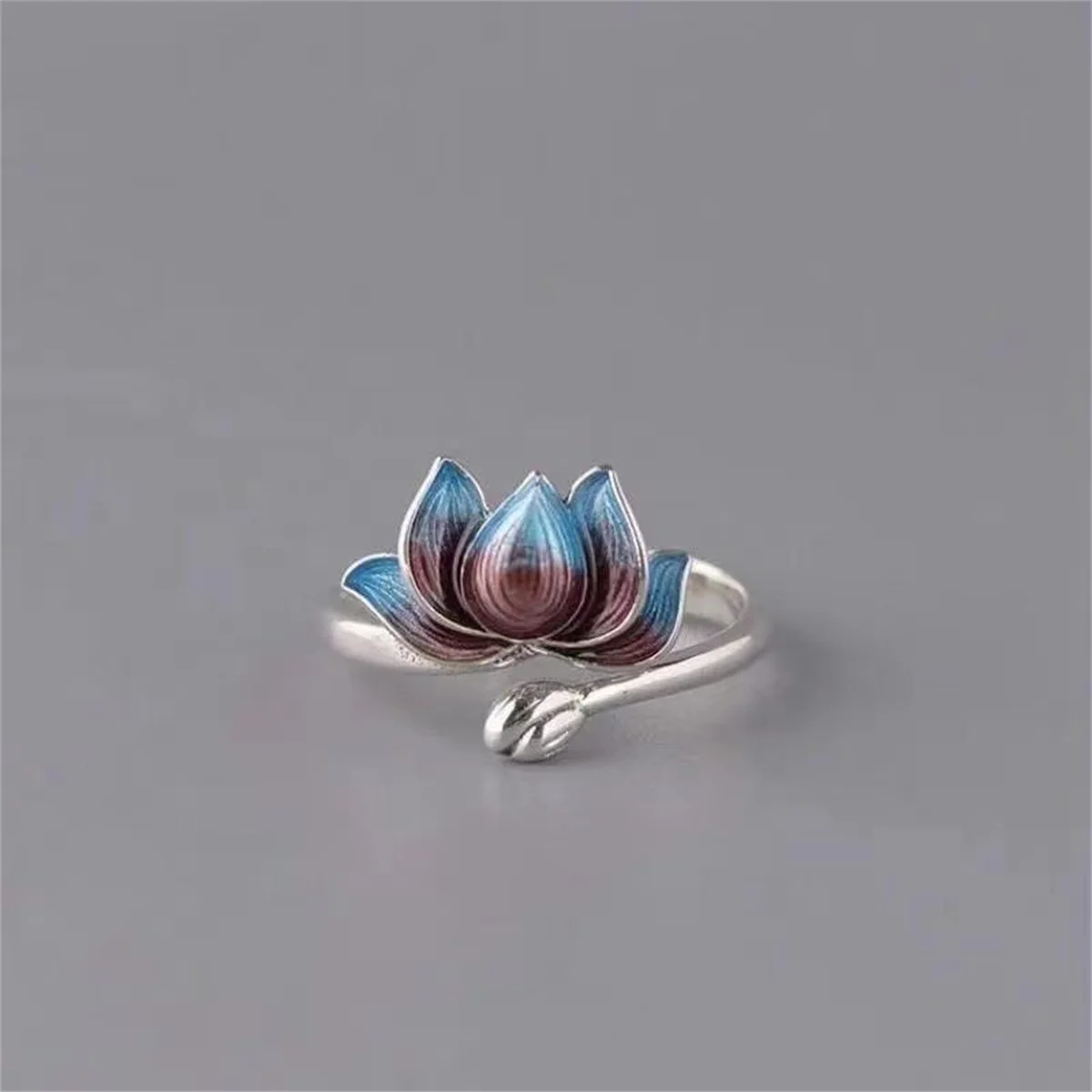 Vintage Lucky Koi Fish Opening Rings For Women Fashion Silver Color Metal Lotus Flower Clouds Finger Ring Good Luck Jewelry Gift