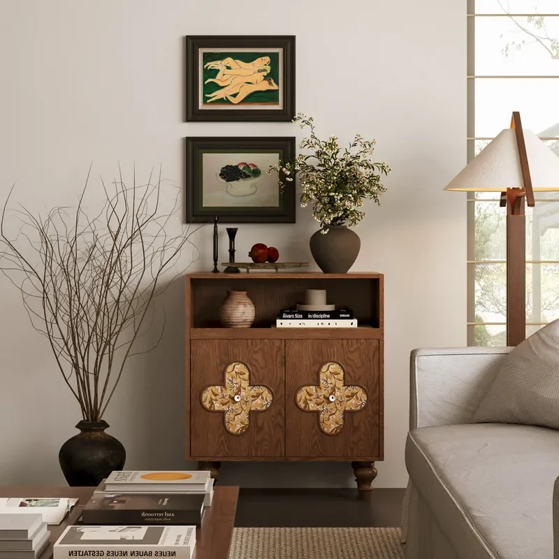 Entrance Shoe Cabinet Integrated Household Door Storage Wall Mounted Layered Baffle Custom Home Solid Wood Locker