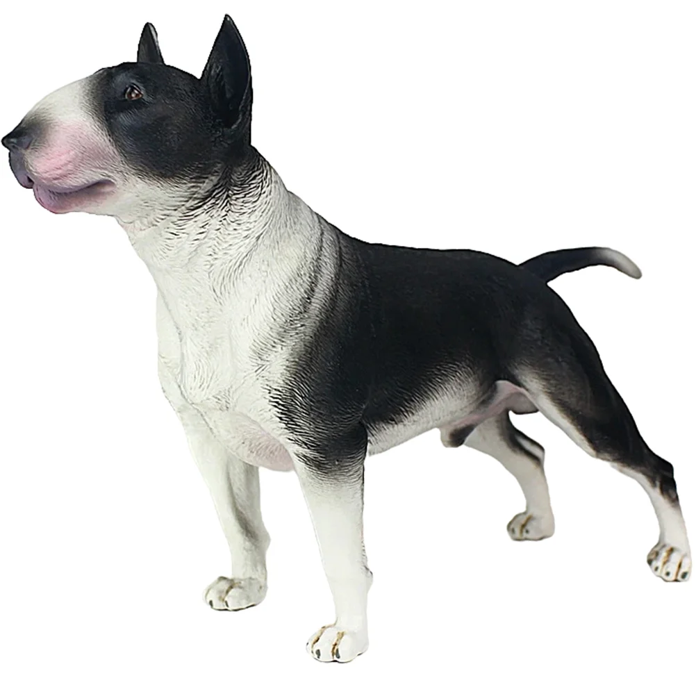 Bull Terrier Dog Model Desktop Dog Ornament Animals Model Plastic Dog Toy Kids Animal Toy