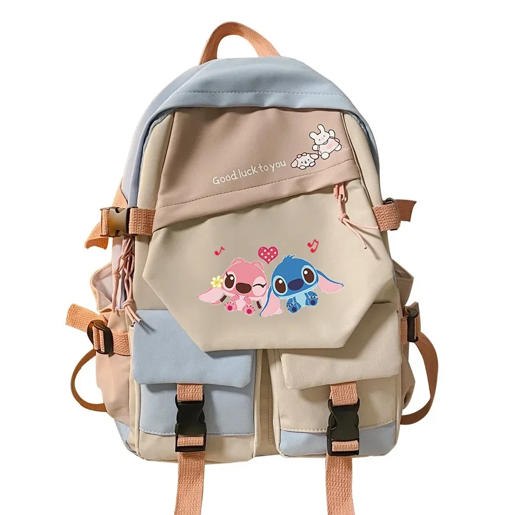 Stitch Print Casual Backpack Children Boys Girls Book Bag Student School Bag Teenager Satchel Outdoor Travel Backpack