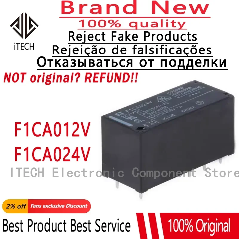 5-10PCS/Lot F1CA005V 、F1CA012V 、F1CA024V DIP-8 New Original Power Relay DPDT FTR-F1CA012V 、FTR-F1CA024V 、FTR-F1CA005V