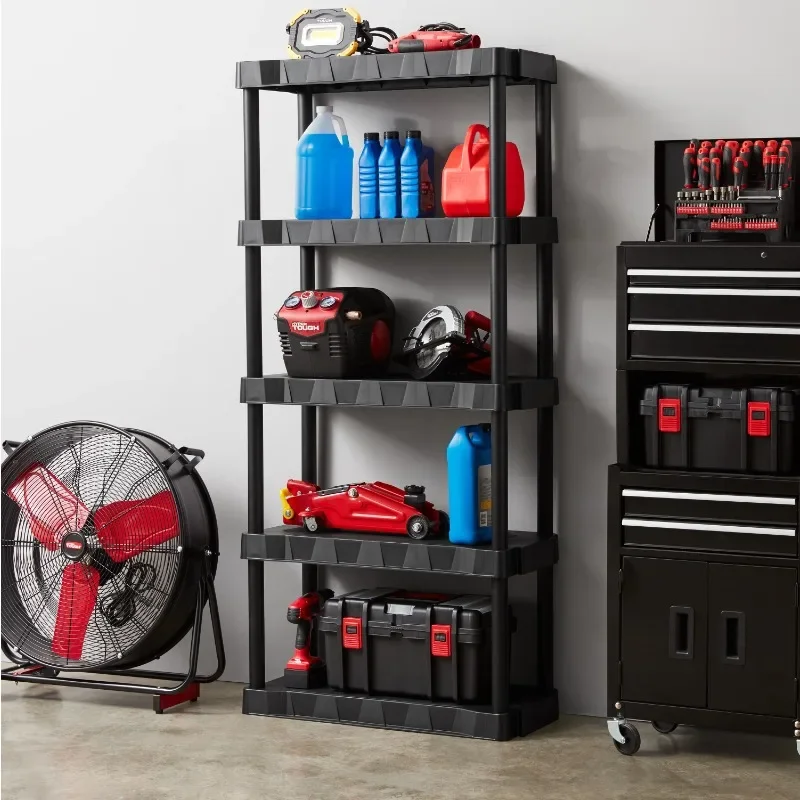 

Popular 13.88"D x 30"W x 73.9"H 5-Shelf Plastic Garage Shelves, Black-Guaranteed Authentic