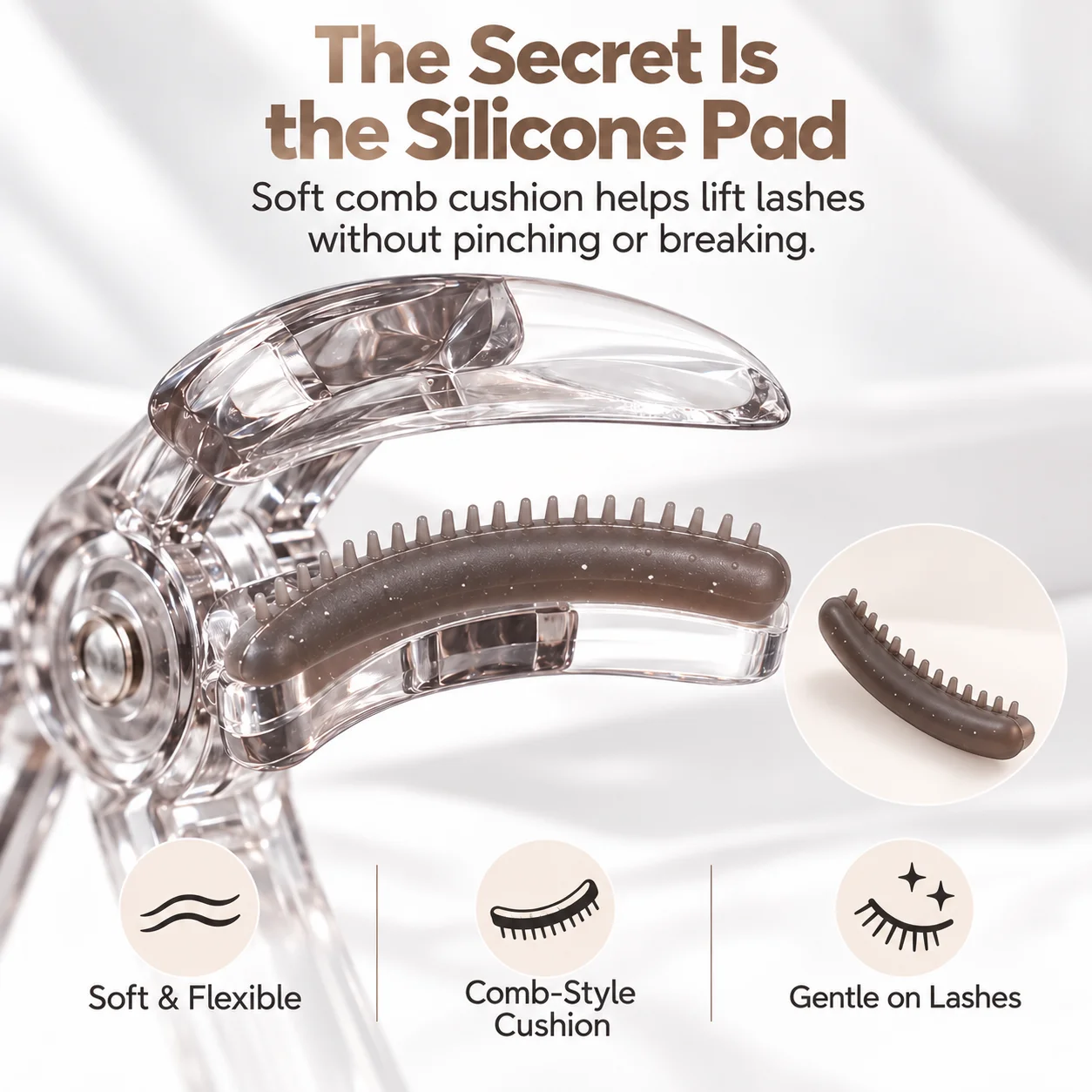 Professional Portable Eyelash Curler Frameless Toothed Comb Lasting Curling Eye Makeup Tool Beginner  Naturally Curls Eyelashes