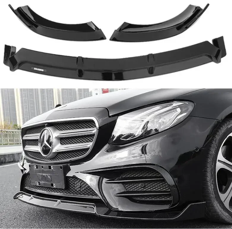 

ABS PAINT CARBON FRONT BUMPER SPOILER LIP SPLITTERS WIND KNFE COVER For Mercedes-Benz E Class W213 E200 E250 E300 E320 2016-2019