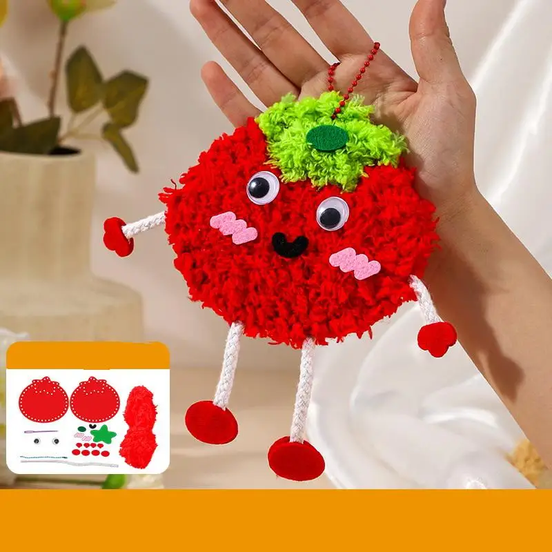 1 Zestaw DIY Kreskówkowe Owoce Haft Lalka Zawieszka Zabawne Włókniny Nici Szycie Deski Dzieci Rękodzieło Zabawki Prezenty