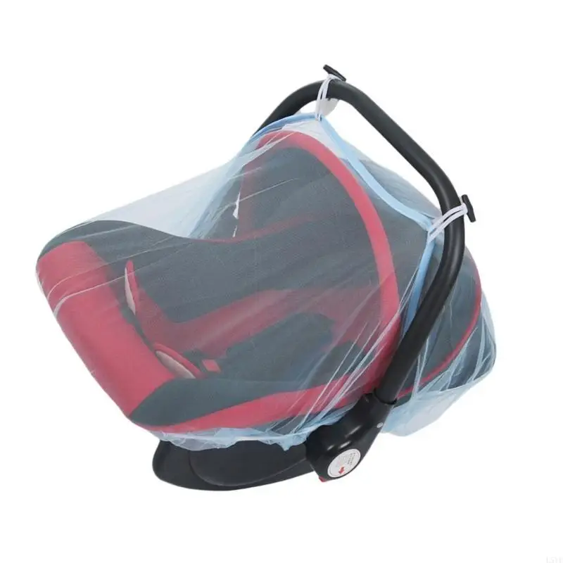 L5YF Baby Carseat Netting Cover MosquitoProof Mesh Net with Elastic Closures Mosquitoes Cover for Carrycots Infant Care Product