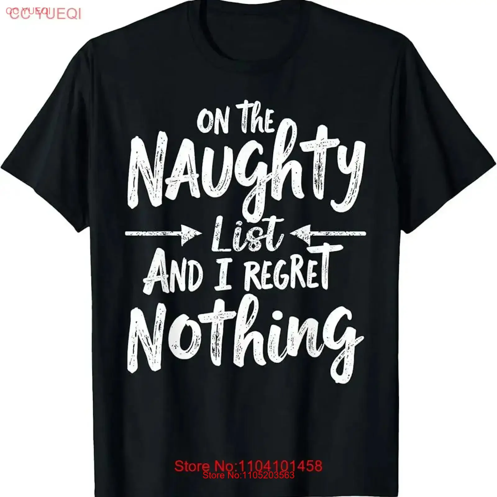 On the naughty List and I regret nothing T Shirt vintage Washed Casual Slightly Soft fashion Comfortable Unisex
