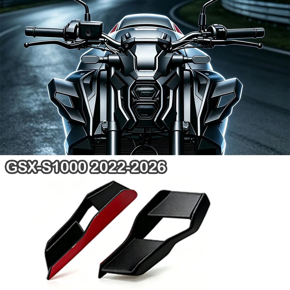 Aerodynamic Winglet Fairing Kit for GSX-S1000 2022-2026 Motorcycle Front Side Wing Spoiler Airflow Deflector Enhanced Downforce