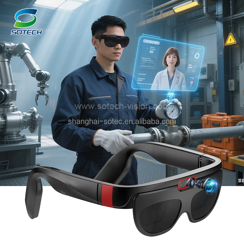 Next Gen AI-Powered AR Glasses 854x480P Resolution 8MP Camera for Industrial Remote Expert Live Video Multi-Screen Sharing