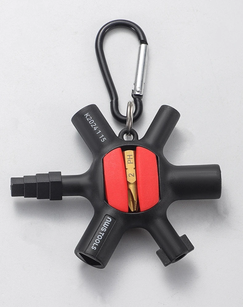 9-in-1 Universal-Verteilerschrank-Schlüssel, Mini-Schraubendreher, Multifunktions-Handwerkzeug für Wasserzähler, Ventile und Aufzüge – Detail 11