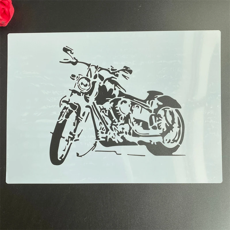 A4 29 *21cm DIY Stencils wall  Painting Scrapbook Coloring Embossing Album Decorative Paper Card Template wall motorcycle