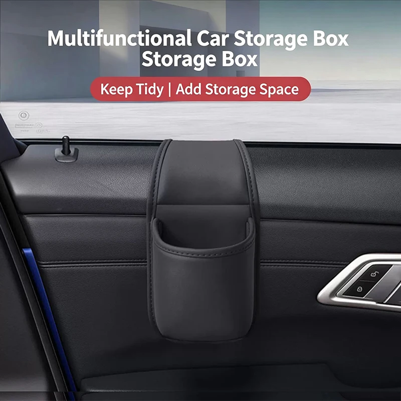 PU Car Door Hanging Storage Pocket Cup Holder Leather Window Side Storage Bucket Car Interior Organizer Accessories