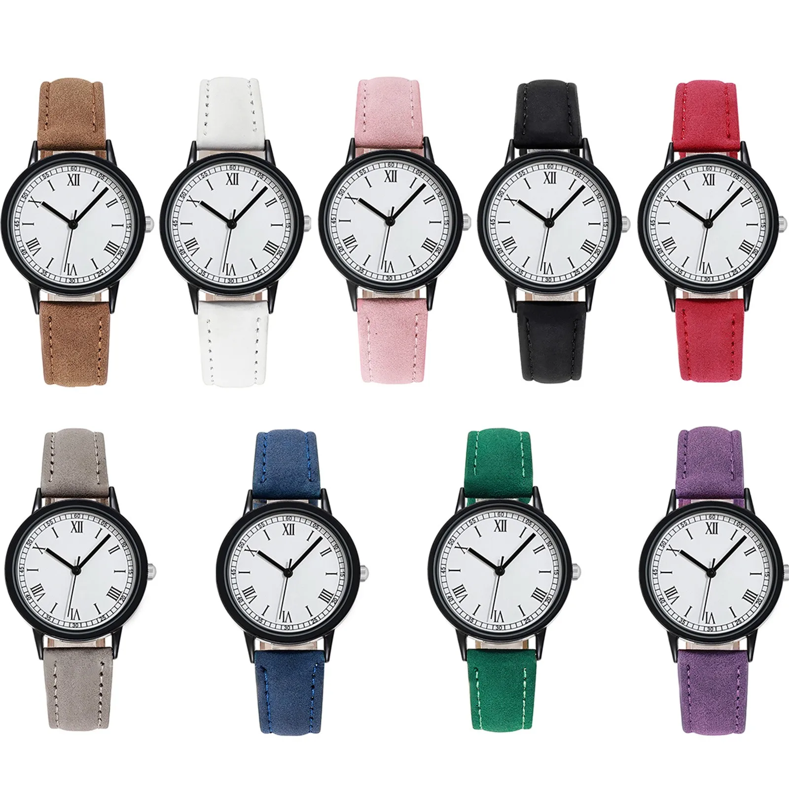 Women\'S Watch Quartz Dial Digital Watch Frosted Leather Strap Ladies And Girls Watch For Ladies Zegarek Damski RelóGio Feminino