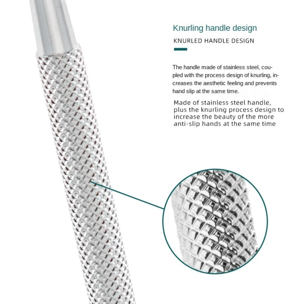Überprüfung falscher Wimpern Wimpernverlängerungsspiegel Halbkreis Edelstahl langer Handspiegel abnehmbares Beauty-Tool-Zubehör