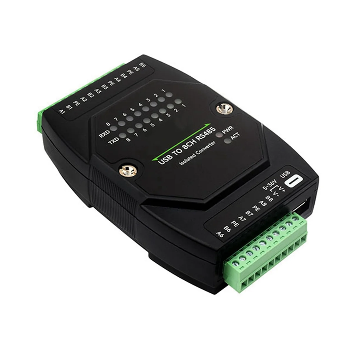 Industrial USB to 8-Channel RS485 Isolated Converter RS485 Serial Communication Converter Module with Signal Isolation