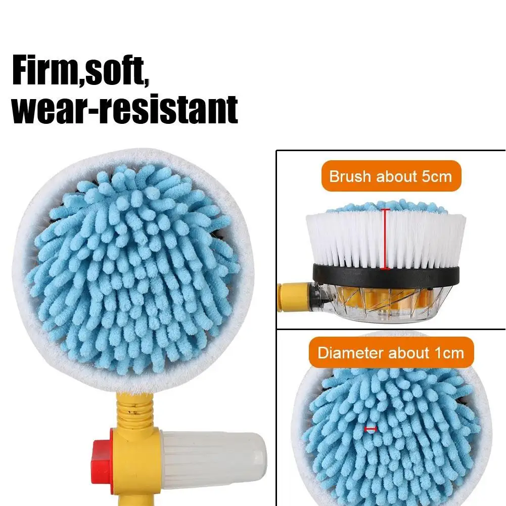 

Автоматический вращающийся набор щеток для мойки автомобиля на 360° ° Швабра для мойки высокого давления с длинной ручкой и насадкой для шланга для автомобилей/фургонов/грузовиков/двора/сада V6E9