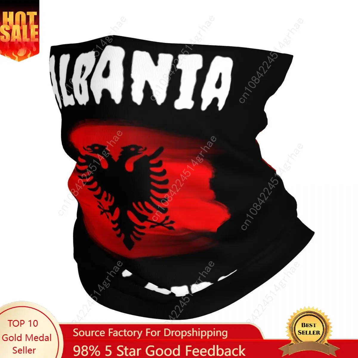

Retro Albania Flag Bandana Neck Gaiter Printed Mask Scarf Multifunction Cycling Scarf Cycling For Men Women Adult All Season