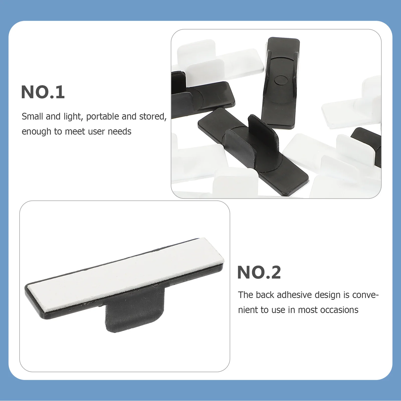 

20Pcs Self-Adhesive Pen Holders Plastic Whiteboard Pen Clips Pencil Clamp Fixing Buckles School Stationery Office Supply