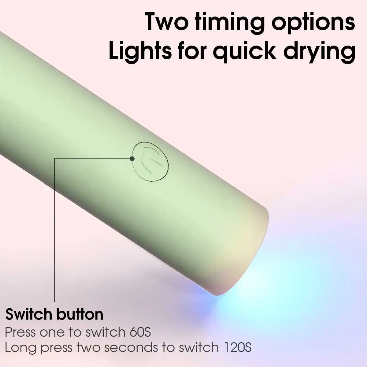 เครื่องอบเล็บเจล LED 3W ชาร์จผ่าน USB แห้งเร็ว พร้อมฟังก์ชั่นบำบัดด้วยแสง สำหรับร้านทำเล็บ