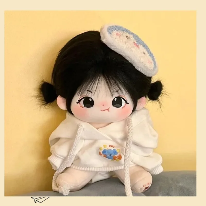 20cm Plush Human Doll Figure Baby Doll Cute Face Kawaii Nude Cotton Body Dolls Stuffed Plushies Toys Gift No Attribute