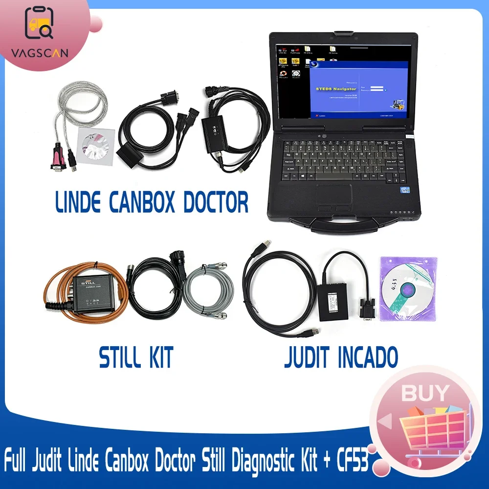 CF53 Laptop with Forklift Full Kit for Linde Canbox Doctor Jungheinrich Judit Incado Still Diagnosis Scanner Tools and Software