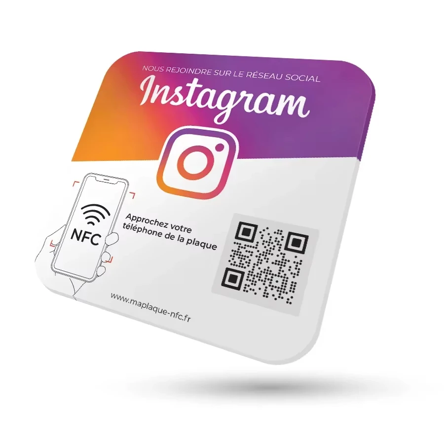 

Custom Social Media Sign NFC Tap or Scan QR Code Sign Acrylic Google Review Sign Instagram Facebook WiFi Network Display Plates